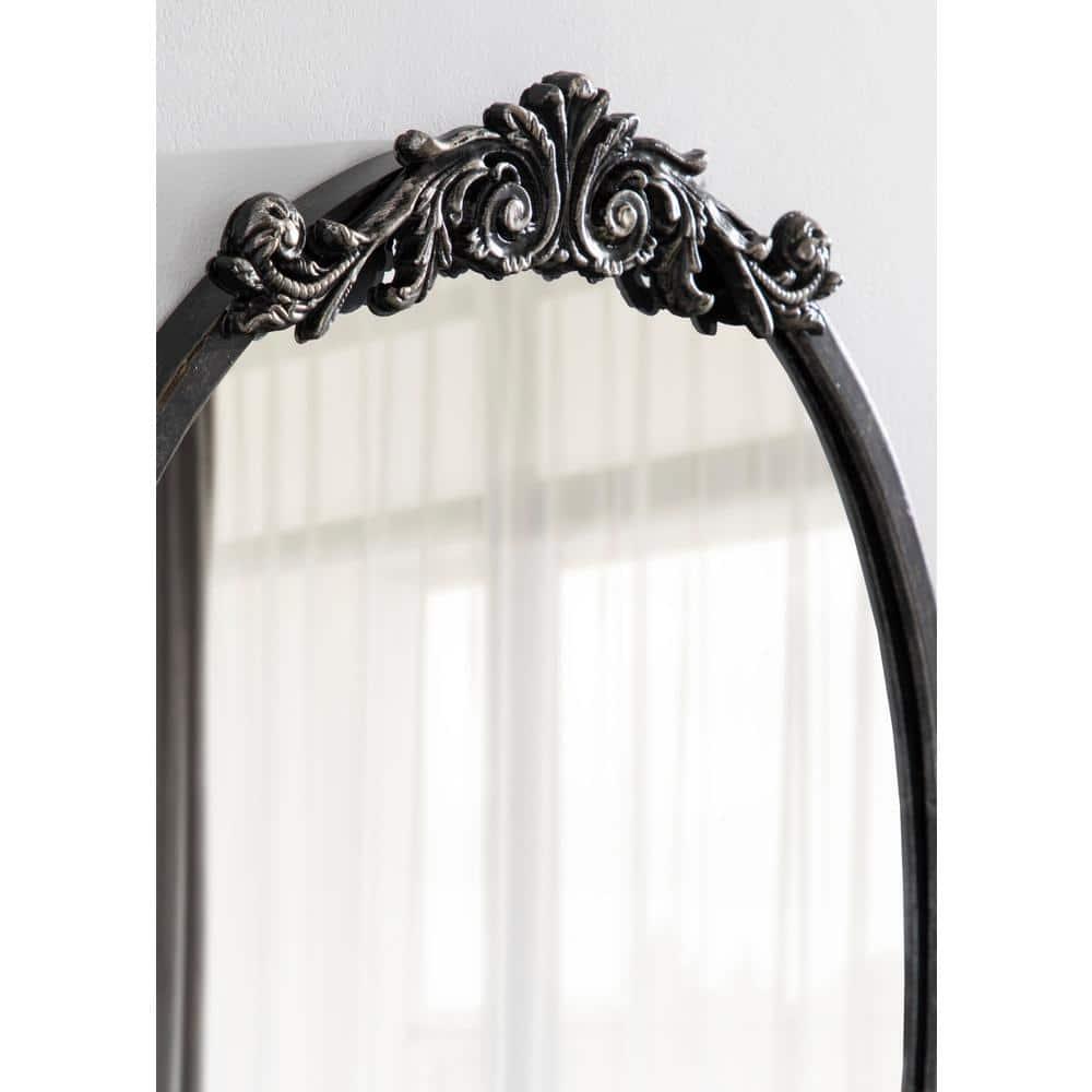 Kate & Laurel All Things Decor 18"x24" Arendahl Traditional Vertical Oval Wall Mirror: Ornate, Baroque-Inspired Design