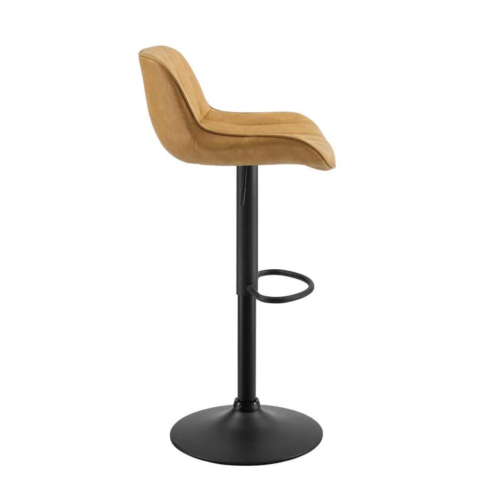 Art Leon Rustic Bar Stools Set of 2, Faux Leather with Backrest Chrome Legs, Upholstered Swivel Kitchen Stools, Gray