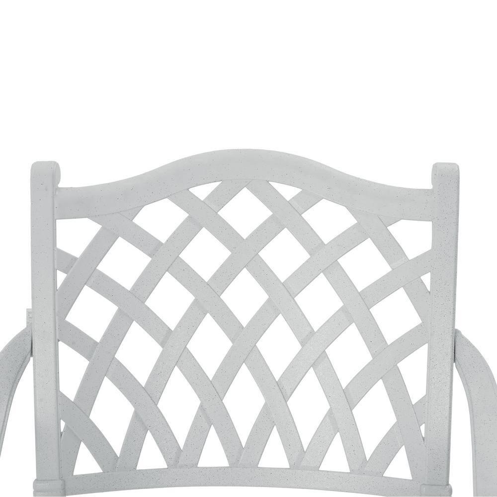 Mondawe Cast Aluminum Chair Woven Slatted AL Dining Chair White