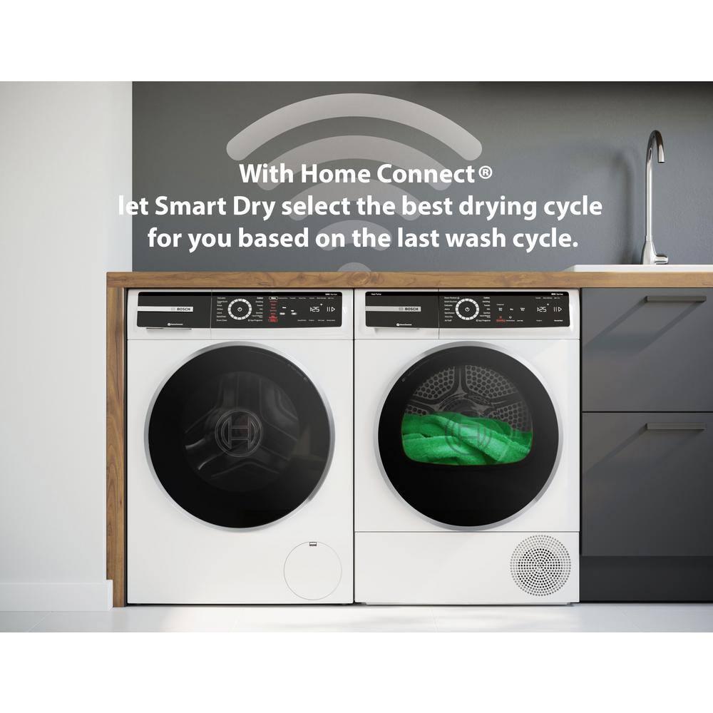 Bosch 500 Series White Smart Front Load Washer with Stainless Steel Drum