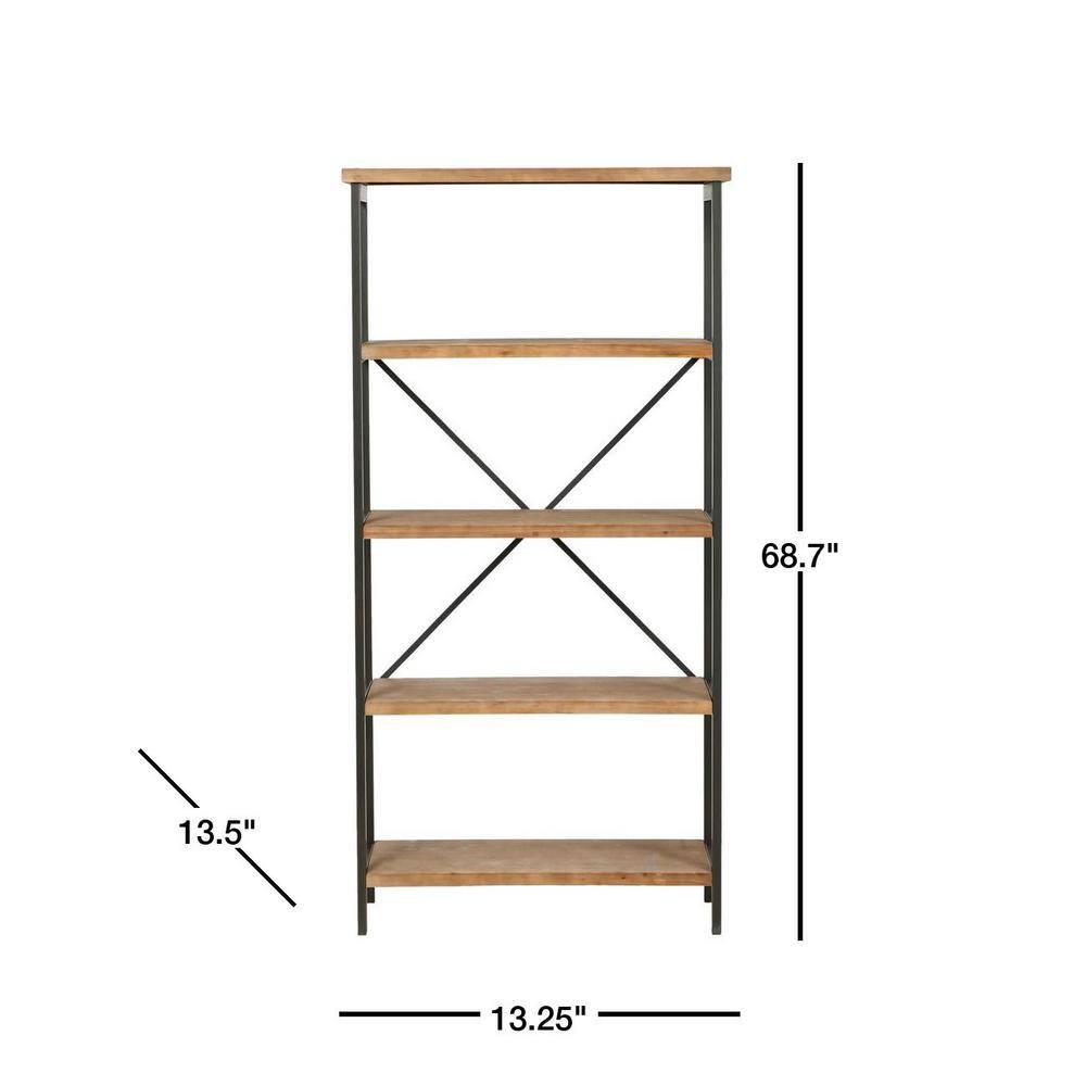 Christopher Knight Home Perth 68.5" 5-Shelf Industrial Bookcase Antique: Metal & Wood, 250lbs Capacity