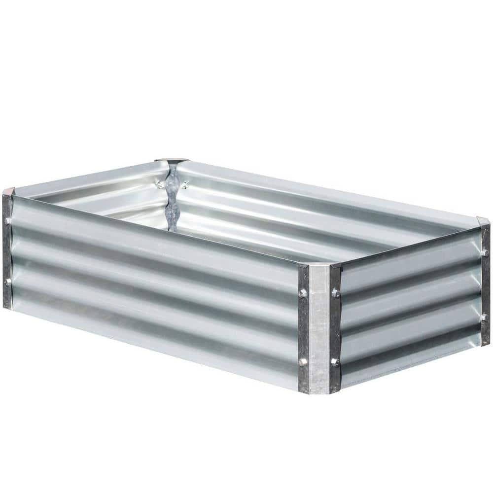 EarthMark MGB-L022 Bajo Series Cama de Jardín Elevada de Metal Galvanizado Rectangular de 22 x 40 x 10 Pulgadas