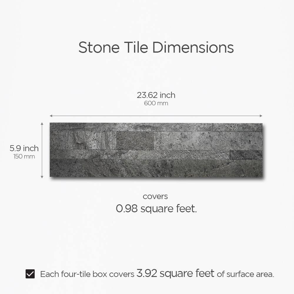 5.9'' W x 23.6'' L Natural Stone Peel and Stick Mosaic Tile