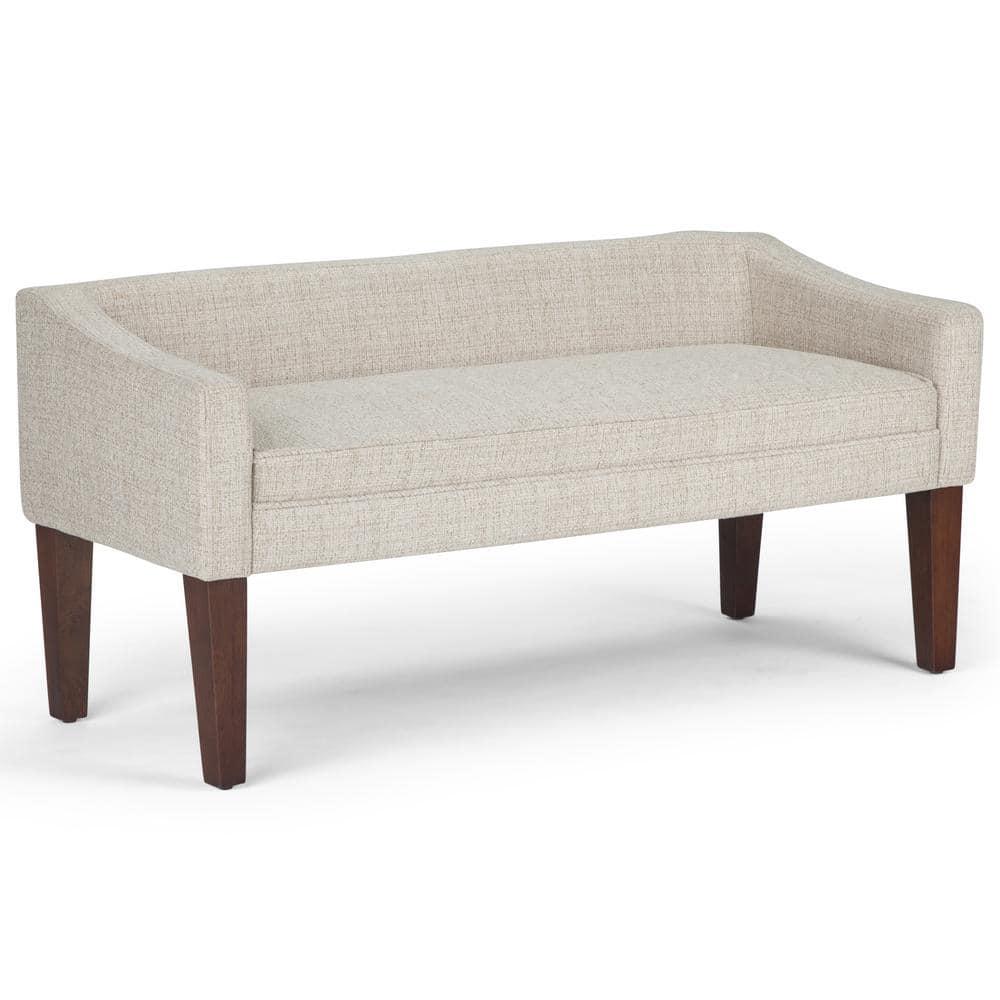 Simpli Home Parris Polyester Upholstered Bench
