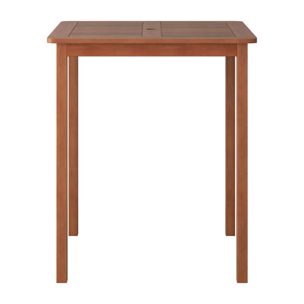 CorLiving Cinamon Brown Hardwood Outdoor Bar Height Table
