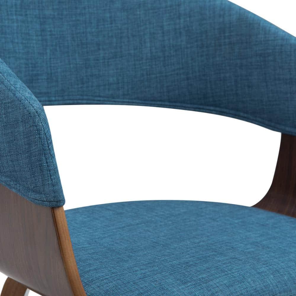 Lowell Bentwood Upholstered Dining Chair with Curved Backrest in Mid-Century Modern Style