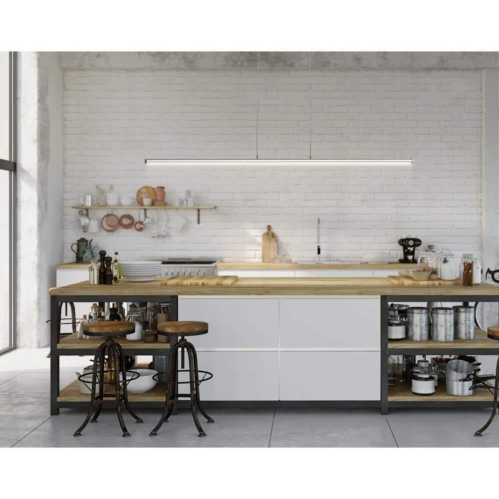 Conley 39.5" Dimmable Adjustable Integrated LED Metal Linear Pendant, Chrome