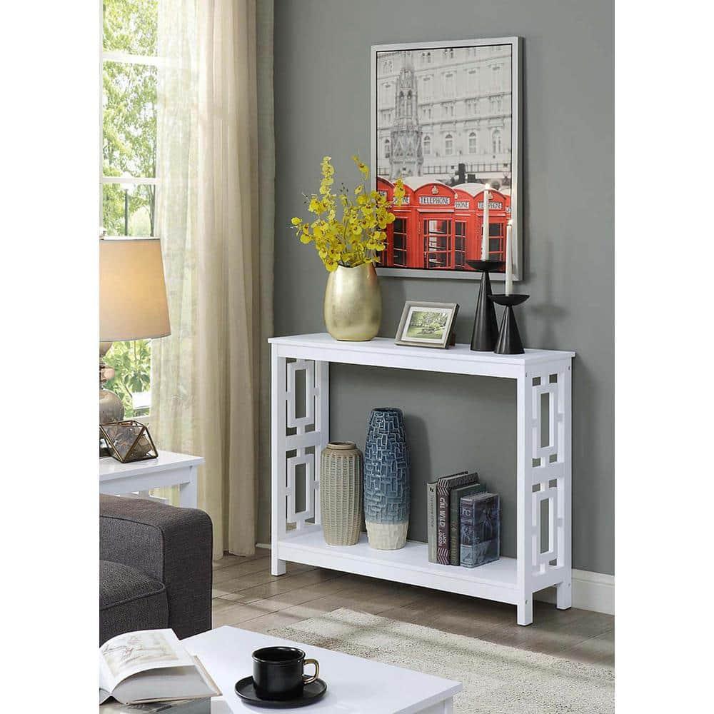 Convenience Concepts Town Square Console Table, White