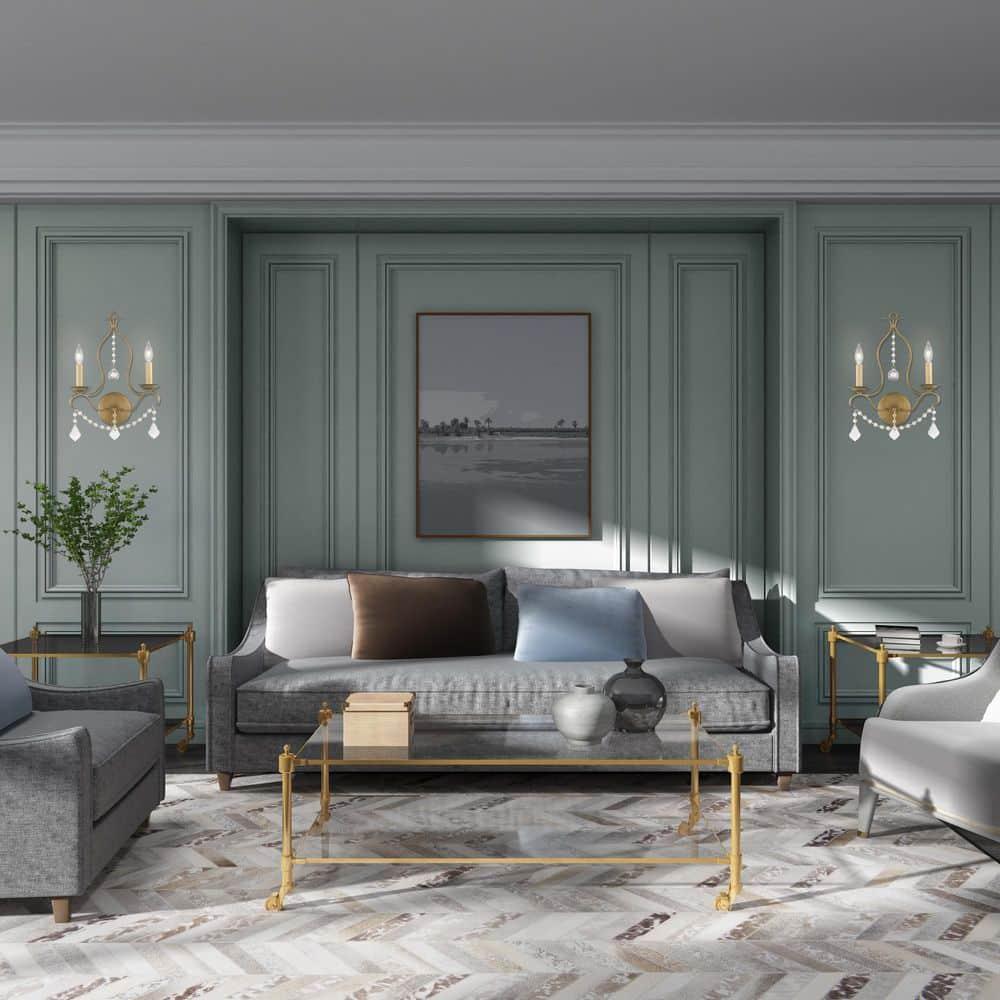 Livex Lighting Chesterfield 2 - Light Wall Light in  Antique Gold Leaf