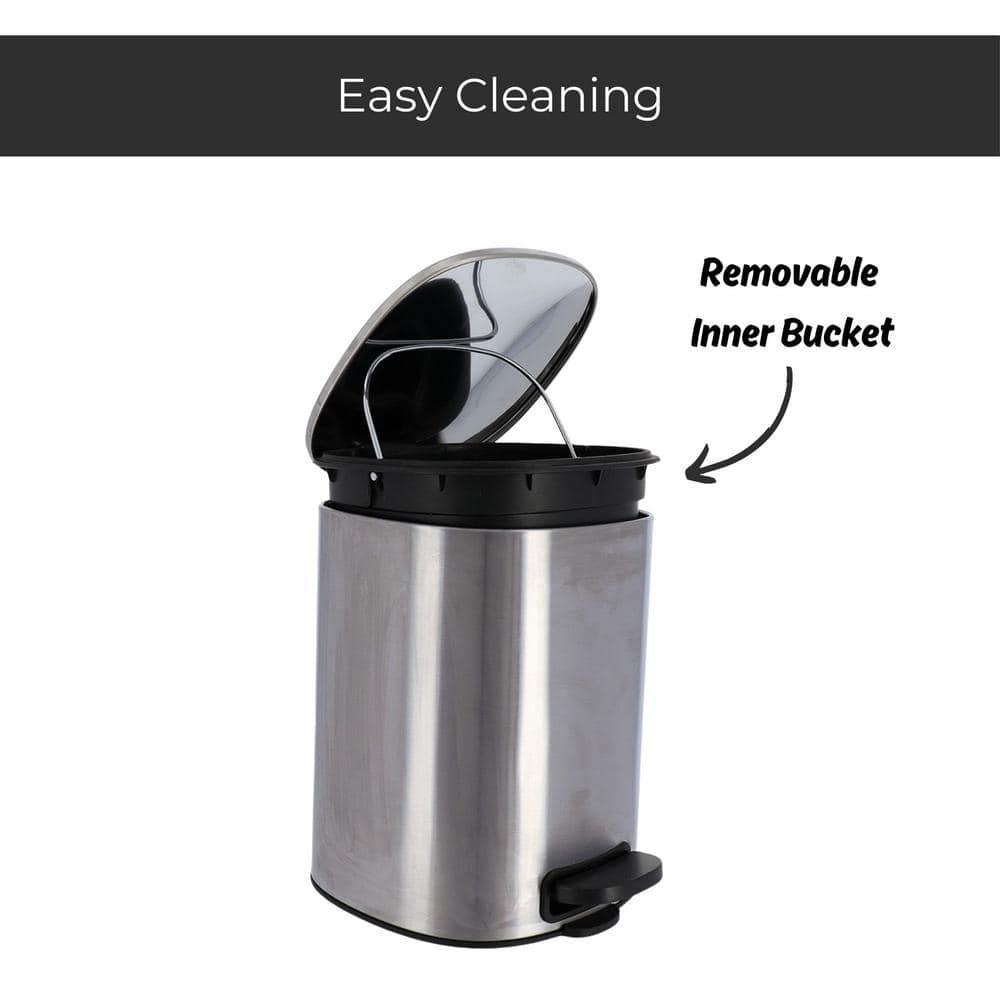 Evideco Mel Metal Step On Trash Can - 1.3 Gallons