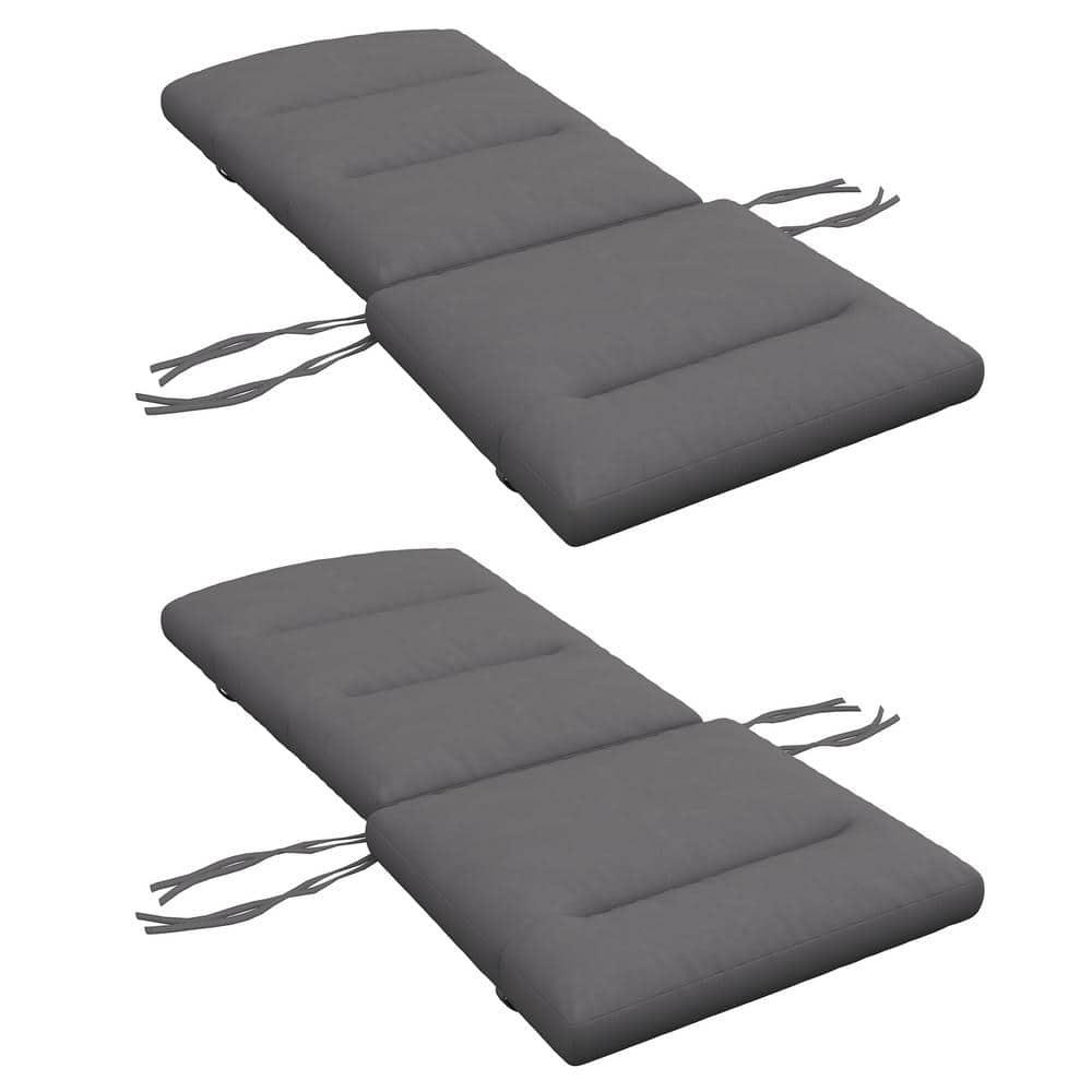 Outsunny Adirondack Chair Cushions, Outdoor Chair Cushions with Seat Cushion, Back Cushion and Ties, Water Repellent Replacement Patio Seat Pads, Gray