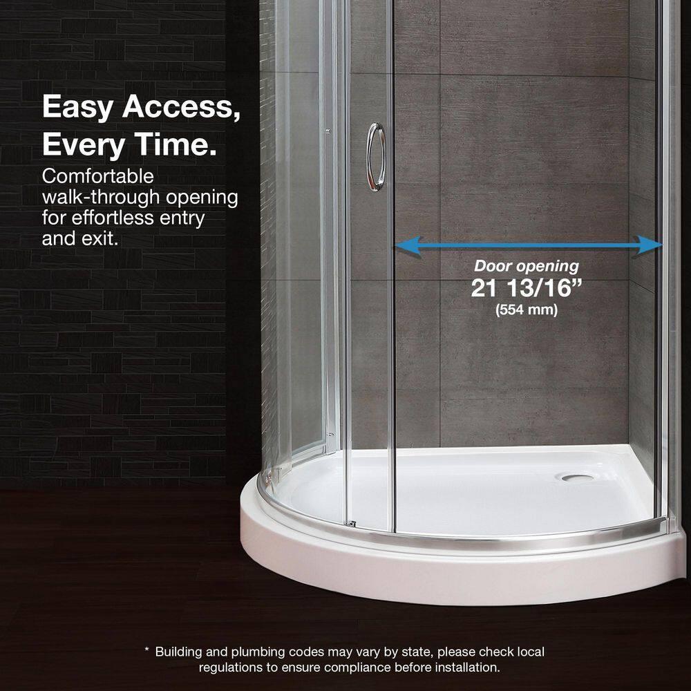 Ove Decors OVE Decors Breeze 35 in. Round Shower Kit w/ Frosted, Base, Wall 15SKA-BREF34-BLKAC