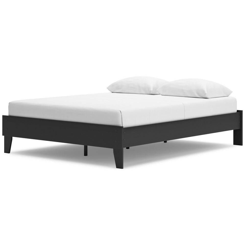 Signature Design by Socalle Queen Platform Bed in Matte Black Finish