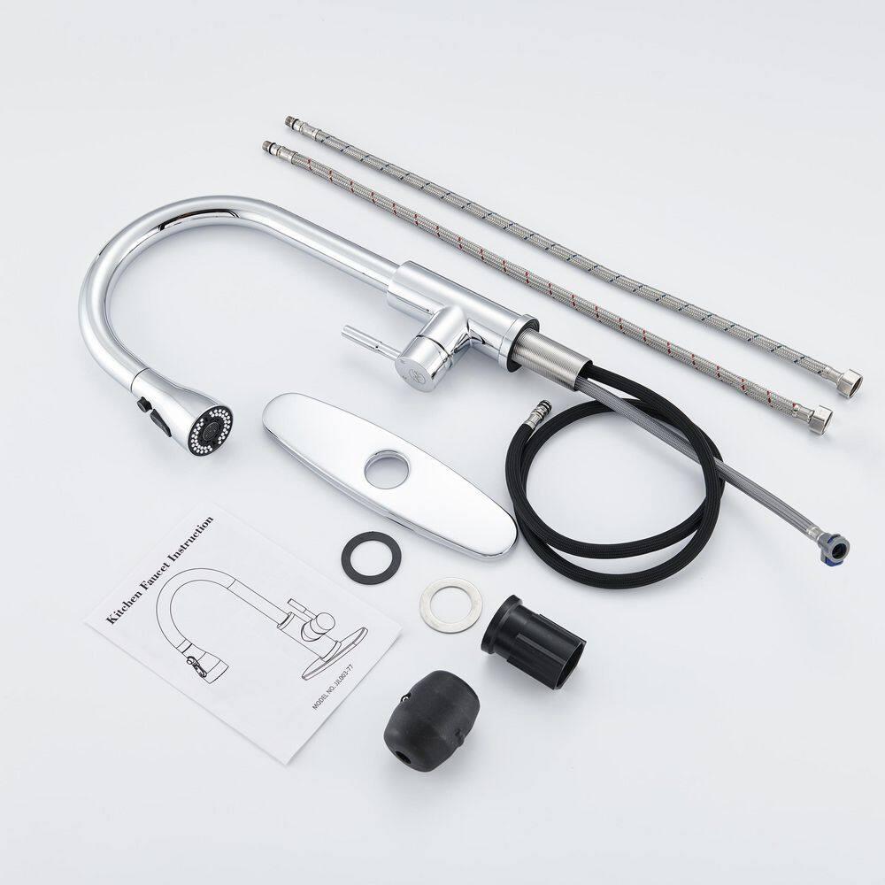 GAGALIFE Single Handle Pull Down Sprayer Kitchen Faucet High Arc Stainless Steel Faucet with 3-Function Sprayer JJL-CL-PT-SDP-C