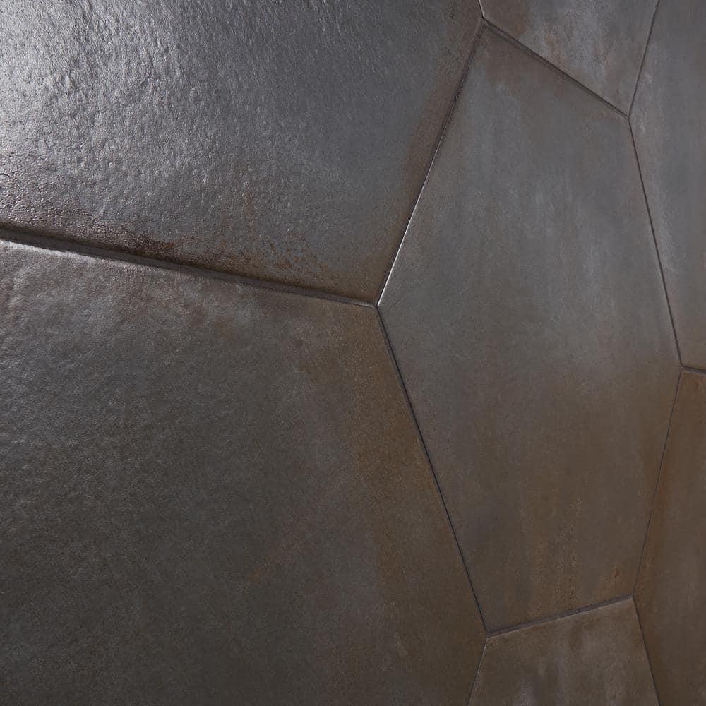 Angela Harris Fuller 20" Hex Porcelain Metallic Look Floor and Wall Tile