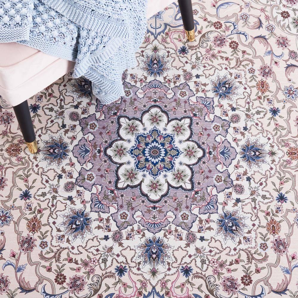 Tucson Vintage Persian TSN123 Power Loomed Machine Washable Skid-Resistant Indoor Area Rug - Beige/Green - 9'x12' - Safavieh