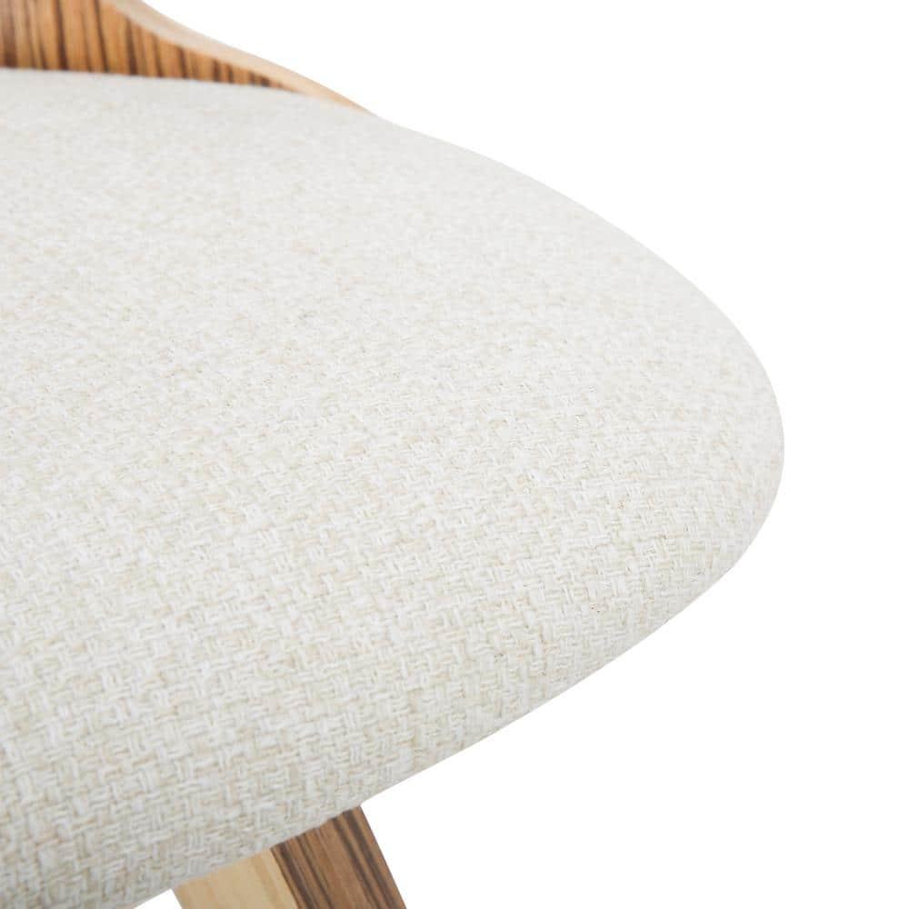 LumiSource Zebra Wood, Cream Fabric Gardenia Chair