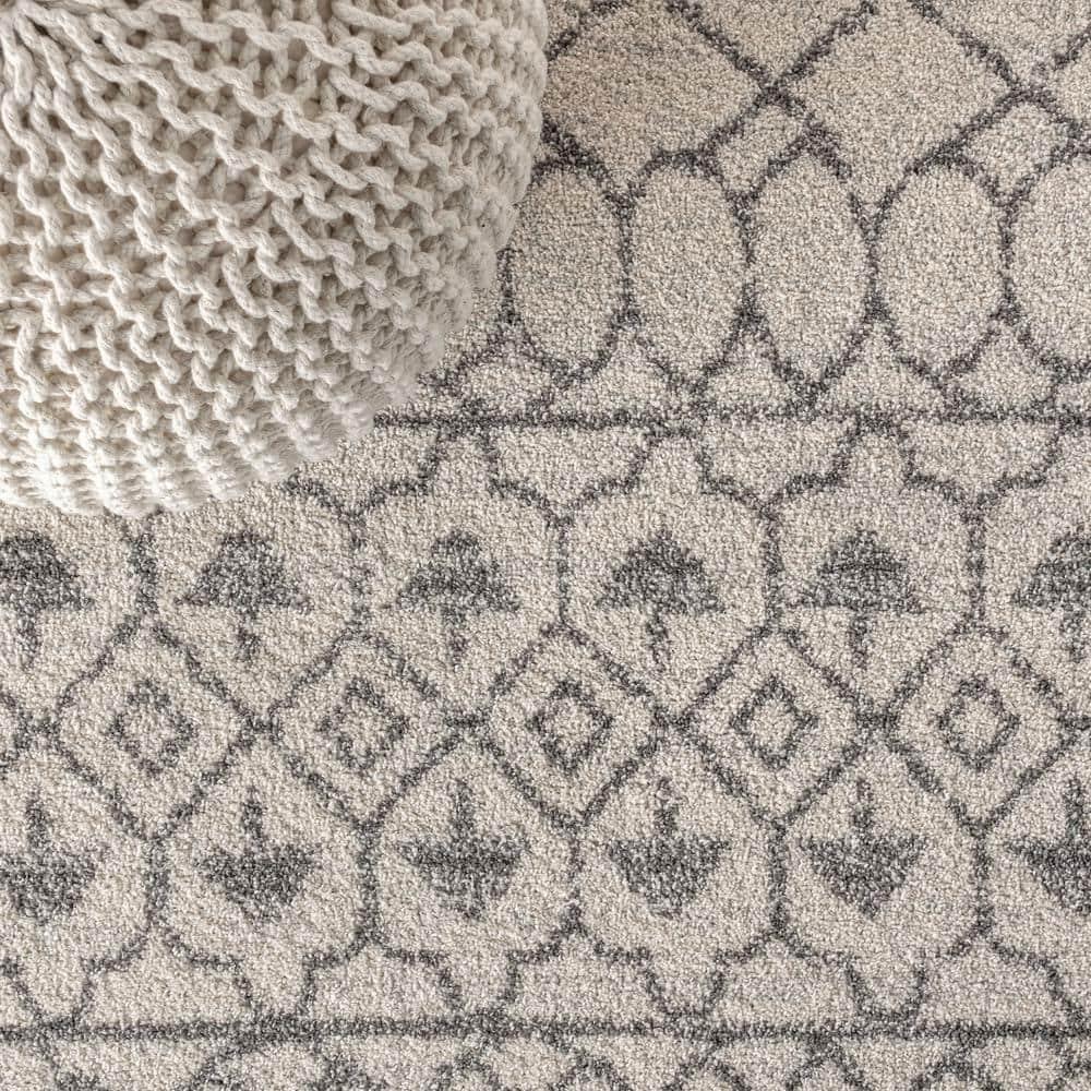 5'x8' Izil Moroccan Beni Souk Area Rug, Cream/Gray - JONATHAN Y