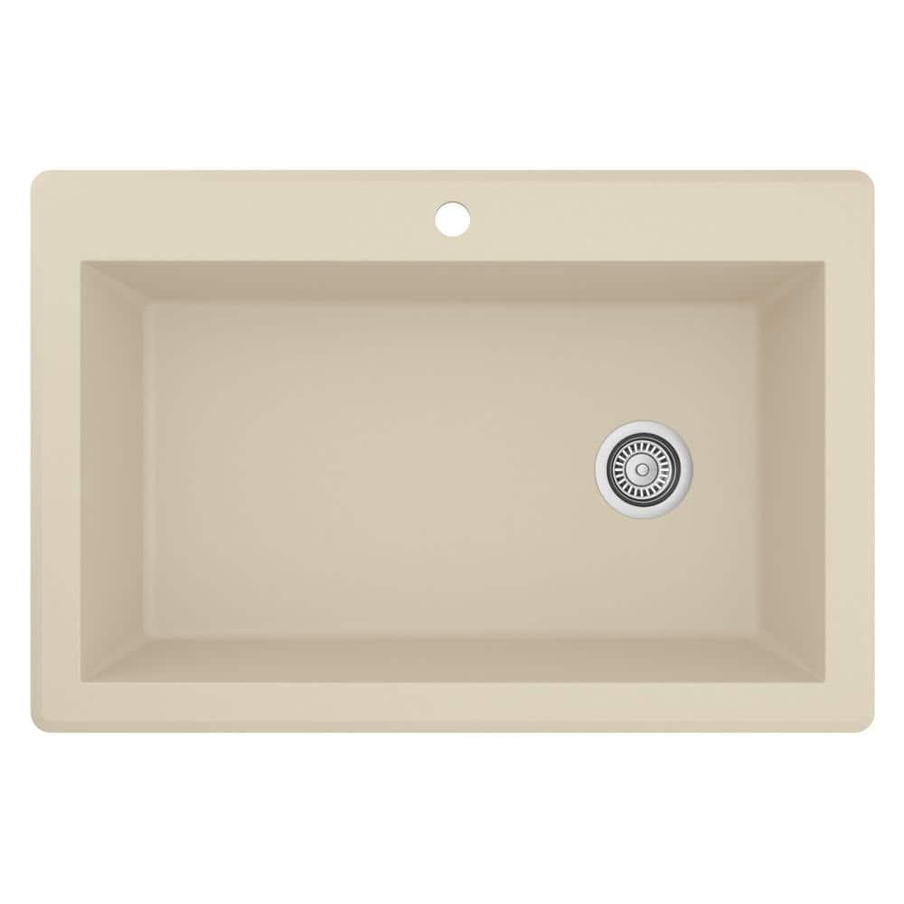 Karran Karran Drop-in Quartz Composite 33'' X 22'' 1-Hole Single Bowl Kitchen Sink QT-670-BI