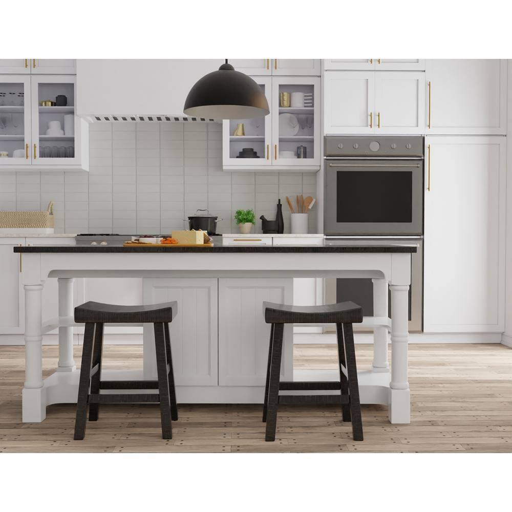 Carolina Living 24"Levi Counter Height Barstool Espresso Brown and Table: Solid Wood, Backless