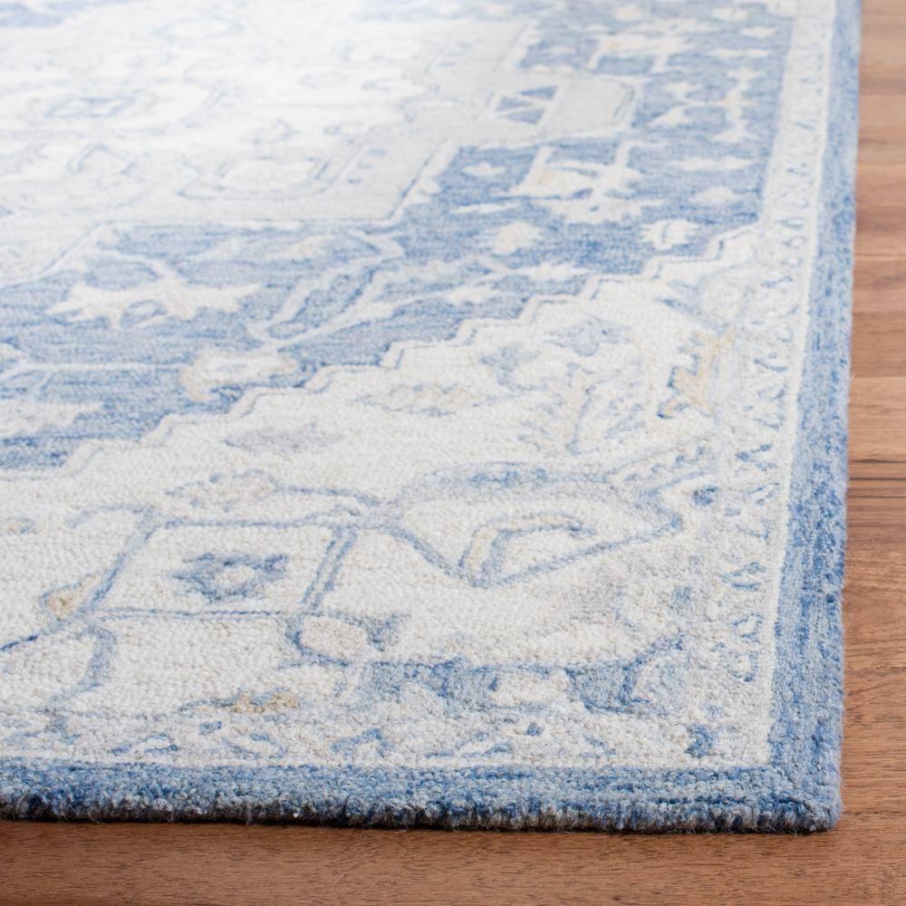Micro-Loop MLP503 Hand Tufted Area Rug - Blue/Ivory - 5'x5' - Safavieh.