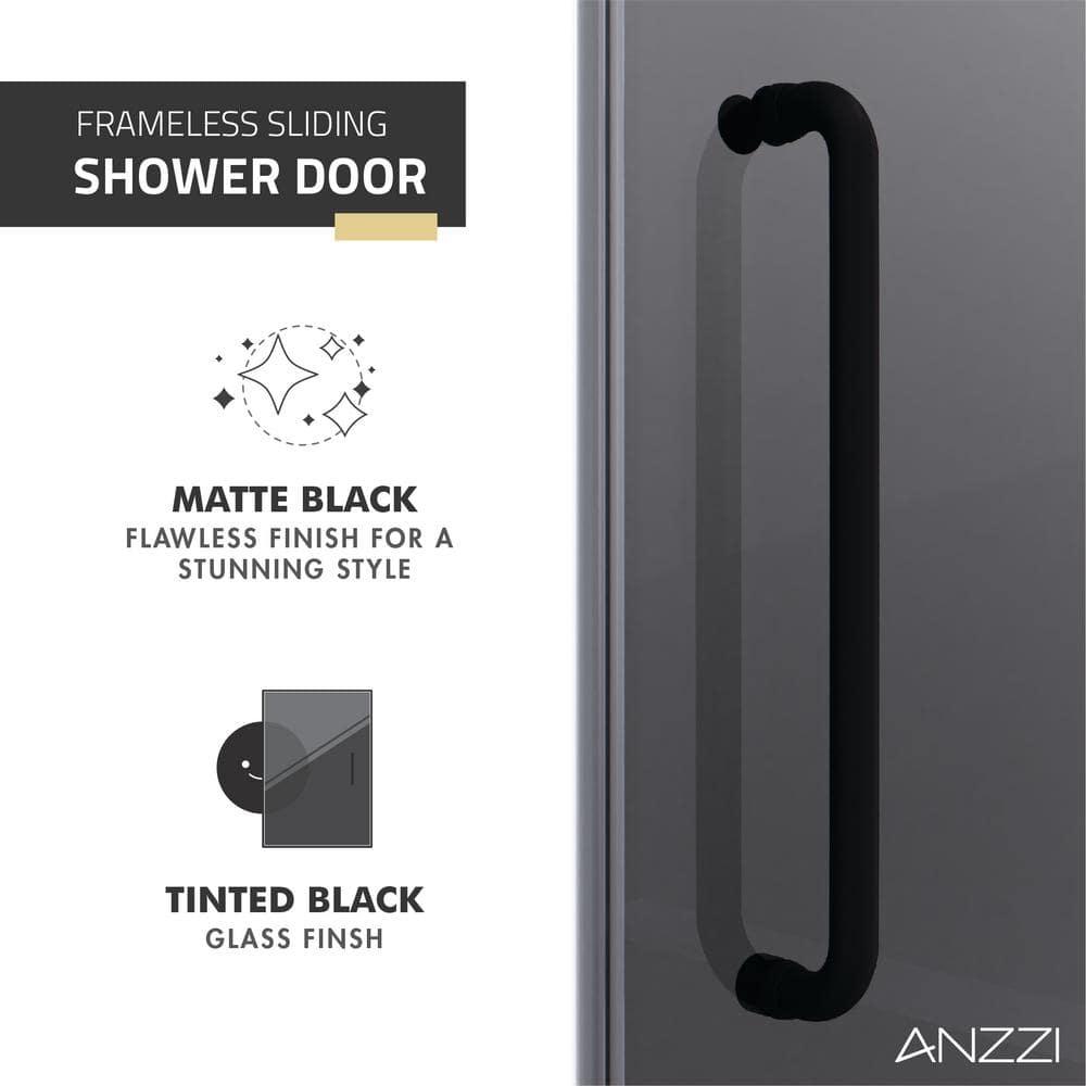 60” W x 76” H Sliding Frameless Shower Door