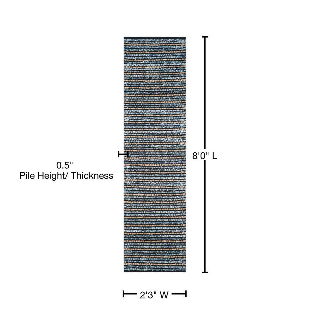 Cape Cod CAP363 Hand Woven Runner Rug - Blue/Natural - 2'3"x8' - Safavieh.