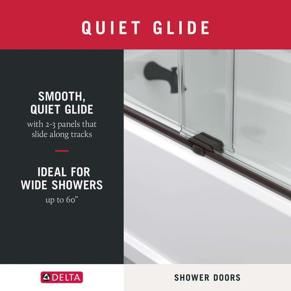 Delta Paxos 60 in. x 62-1/4 in. Frameless Sliding Bathtub Door in Chrome with 5/16 in. (8mm) Tempered Clear Glass, SD5758473