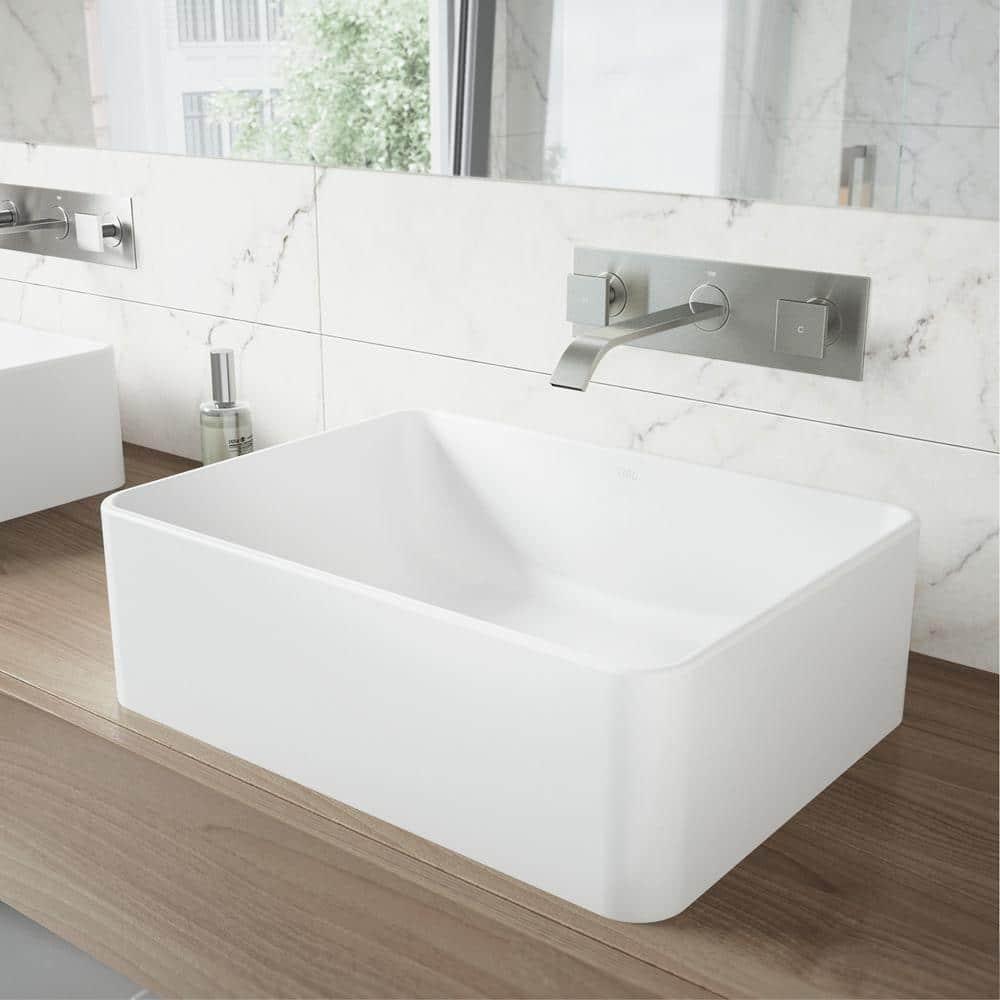 Titus 3" H Two Handle WaterSense Wall Mount Bathroom Faucet