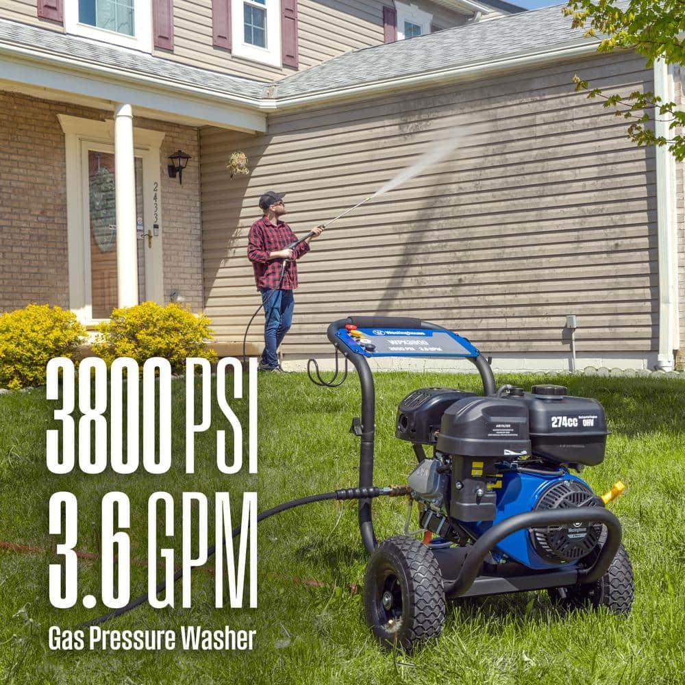 Westinghouse 3800-PSI 3.6-GPM Gas Pressure Washer, Heavy Duty, 5 Nozzles, Soap Tank