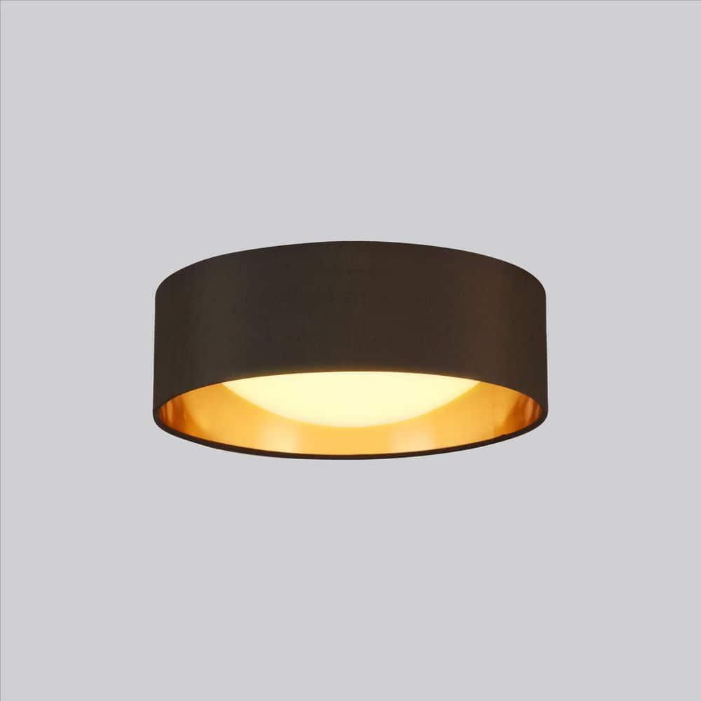 Eglo Lighting Orme 12 Inch Flush Mount Ceiling Light Fixture, Black & Gold
