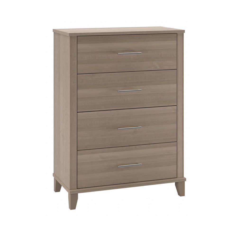 Bush Furniture Somerset Modern Bedroom Chest of 4 Drawers in Ash Gray