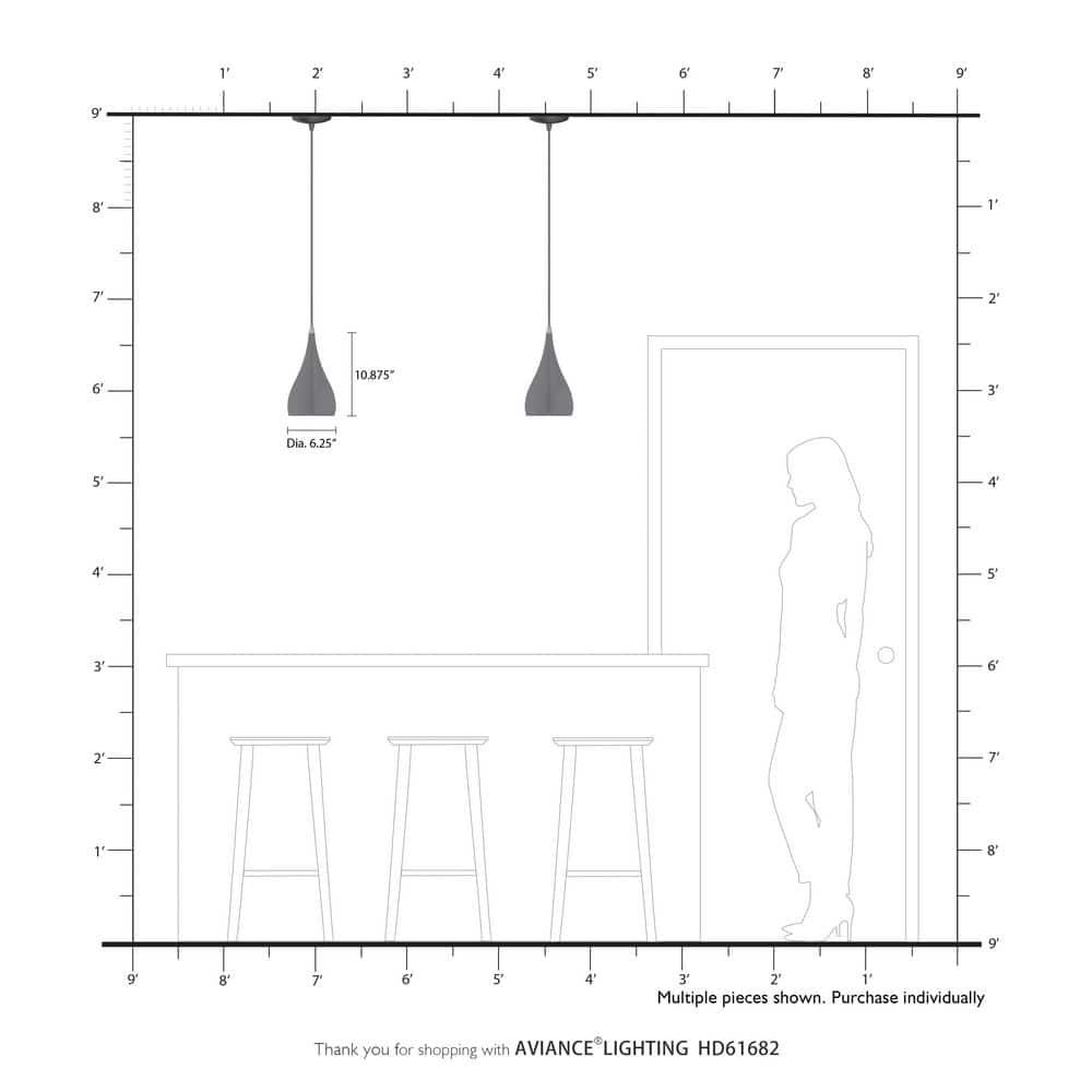 Schultz Single Light Metal Dimmable Pendant