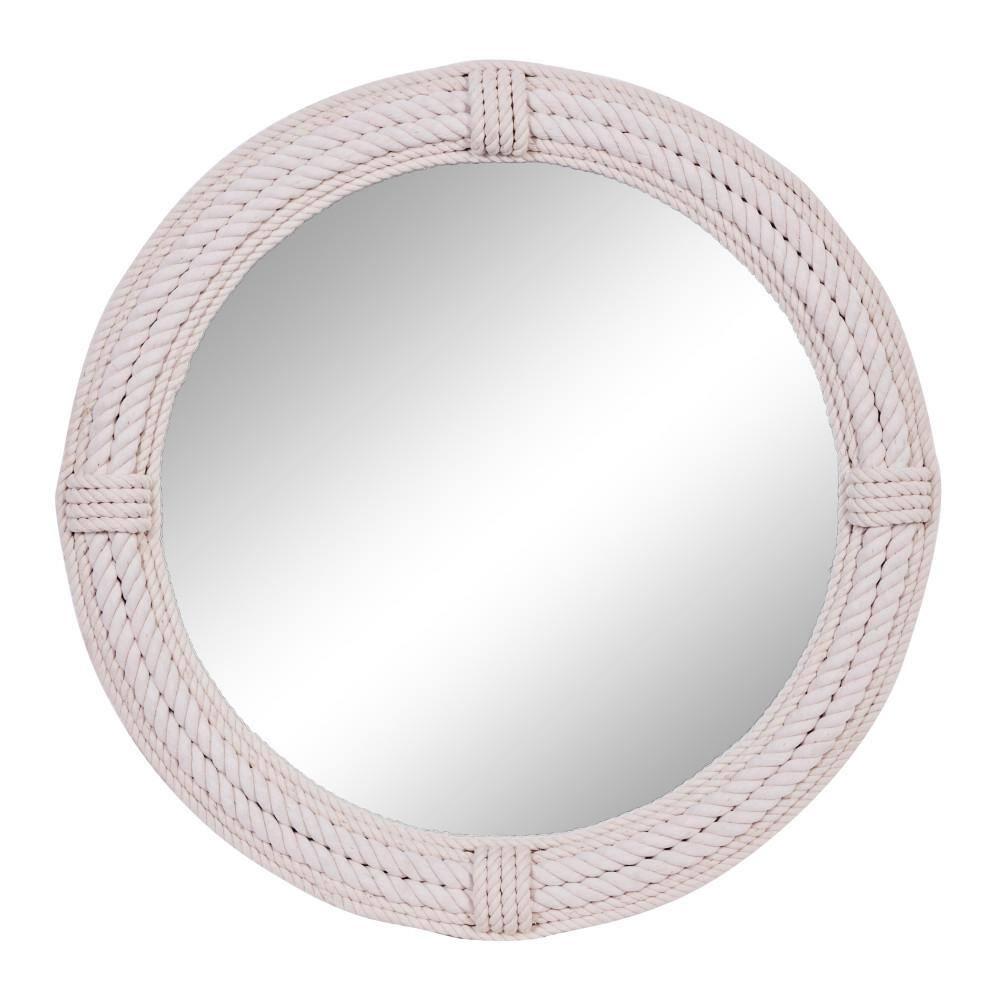 Birch Lane™ Frony Wooden Coiled Rope Room Wall Mirror with Wrapped Rope Accents