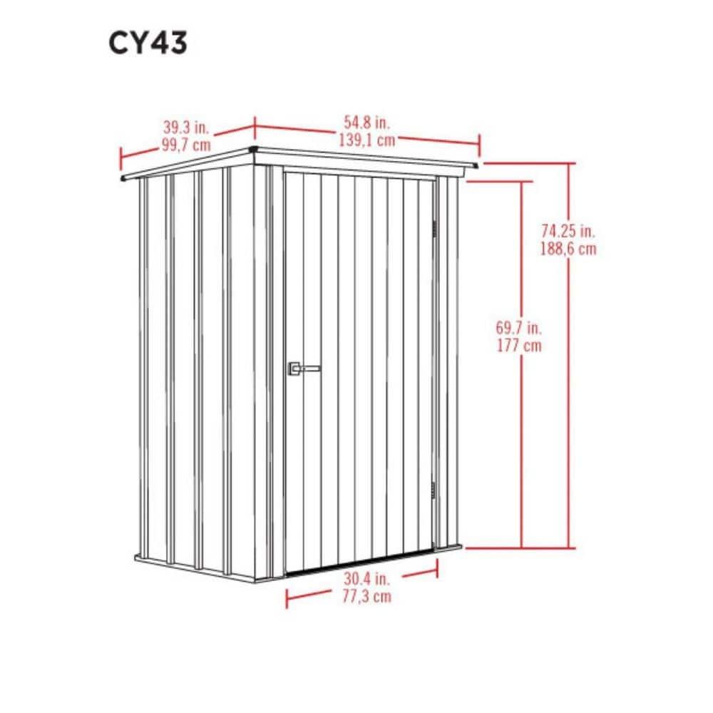 Arrow Spacemaker 4 ft. W x 3 ft. D Metal Vertical Storage Shed
