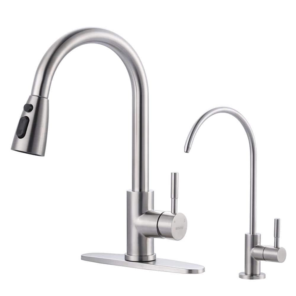 ARCORA ARCORA Stainless Steel Pull-Down Kitchen Faucet and Water Filter Faucet Combo AR7100301-L