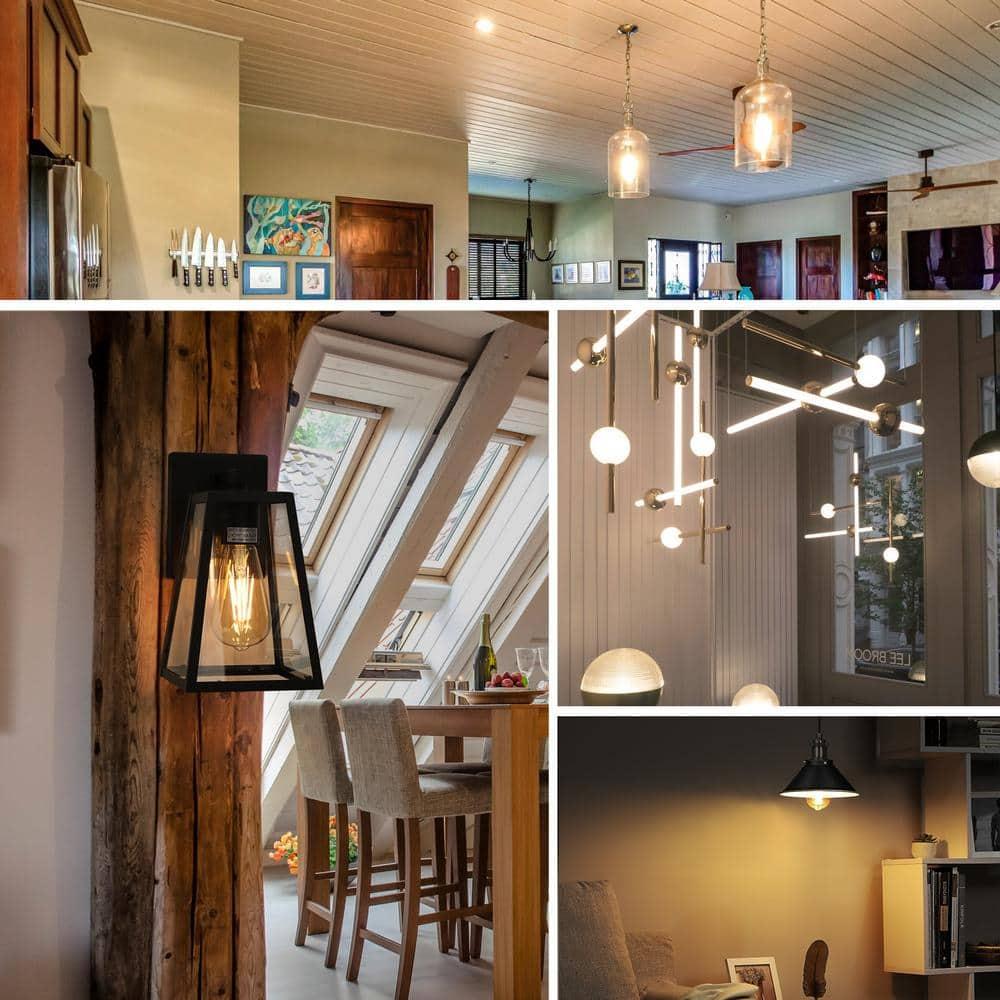 EDISHINE 4-Pack LED Edison Light Bulbs, 7W(60W Equivalent), 2700K Warm White, 800LM, E26 Base ST19 Vintage Light Bulb, Decorative LED Filament Bulbs, Non-Dimmable, UL Listed