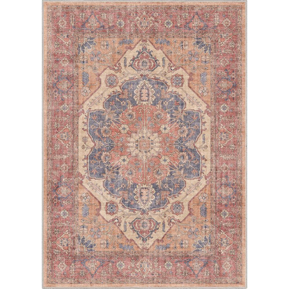 Well Woven Apollo Antigua Vintage Oriental Red Flatweave 5'3" x 7'3" Area Rug