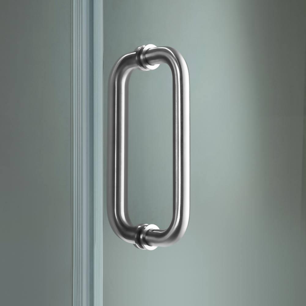 46-47" W x 76" H Pivot Frameless Single Swing Hinge Shower Door, 3/8 in. (10mm) Thickness Shattered-Proof Tempered Clear Glass