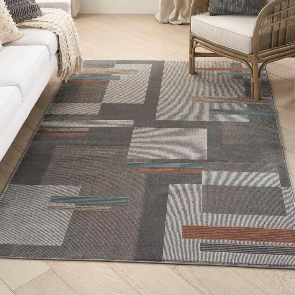 Nourison Thalia Modern Mid- Century Color Block Indoor Rug