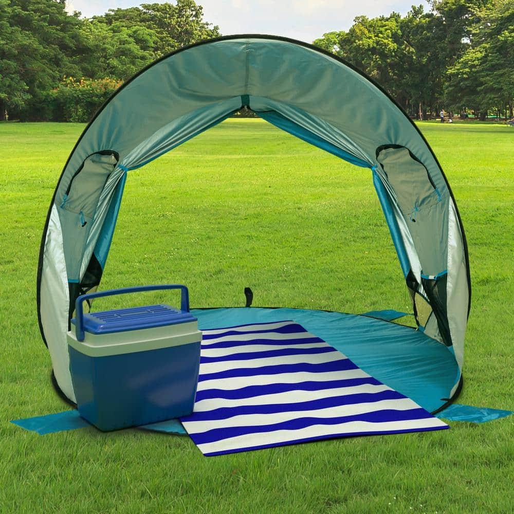 wakeman Wakeman UPF50+ Pop Up Beach Tent Sun Shelter, Blue