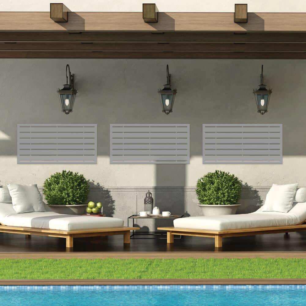 Boardwalk Gray Polypropylene Decorative Screen Panel, 2-ft x 4-ft
