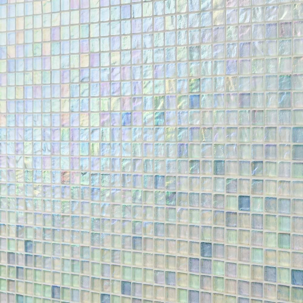 Speckle 11.73" x 11.73" Iridescent 1" Squares Glass Mosaic Wall Tile (0.95 Sq. Ft. / Sheet)