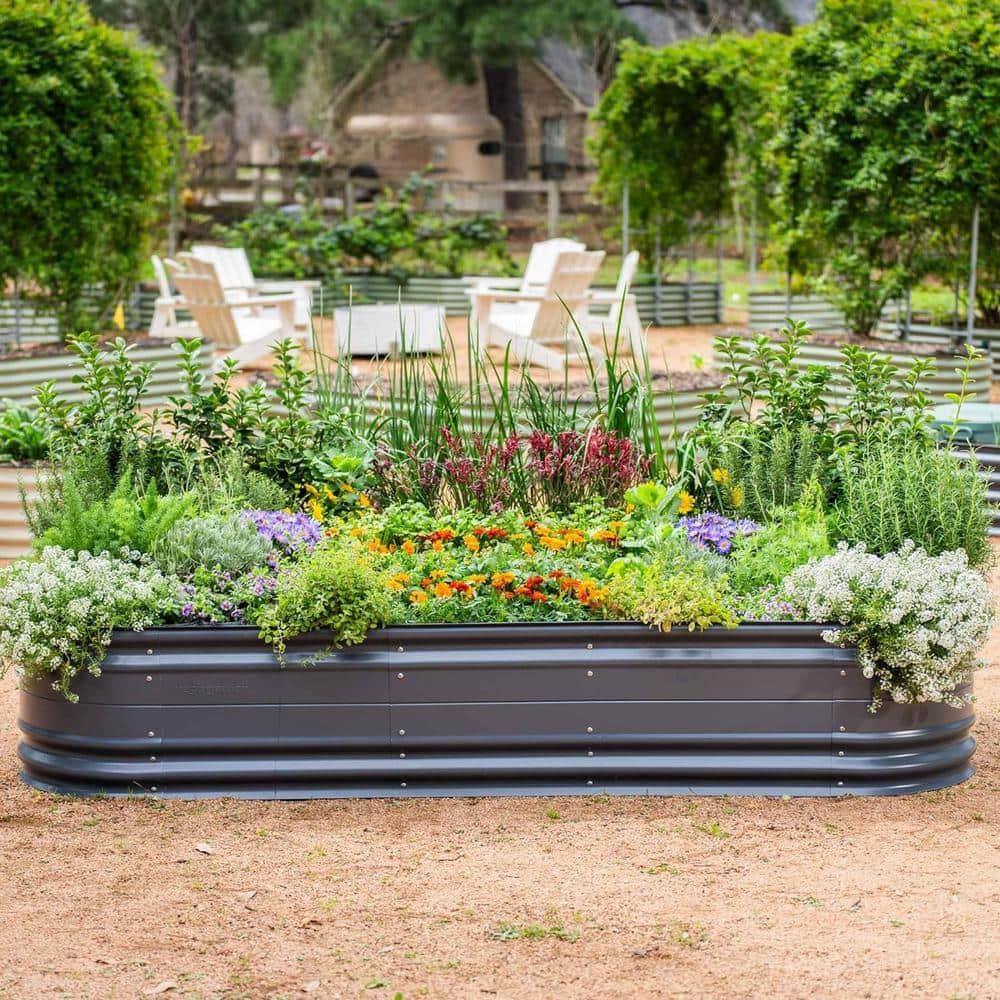 Vego Garden Novel 17" Tall 6 In 1 Modular Metal Outdoor Raised Garden Bed