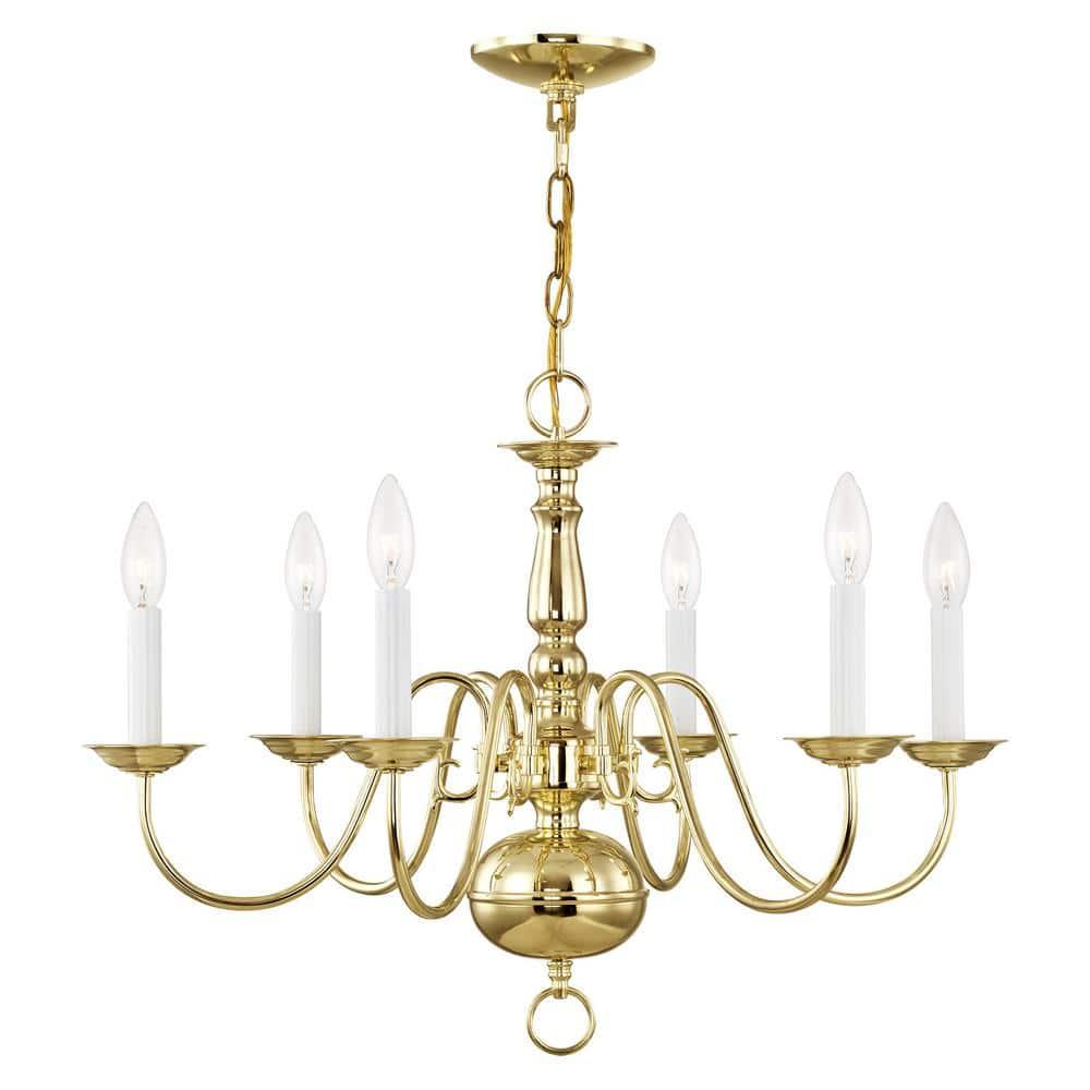 Livex Williamsburgh Chandelier in Polished Brass