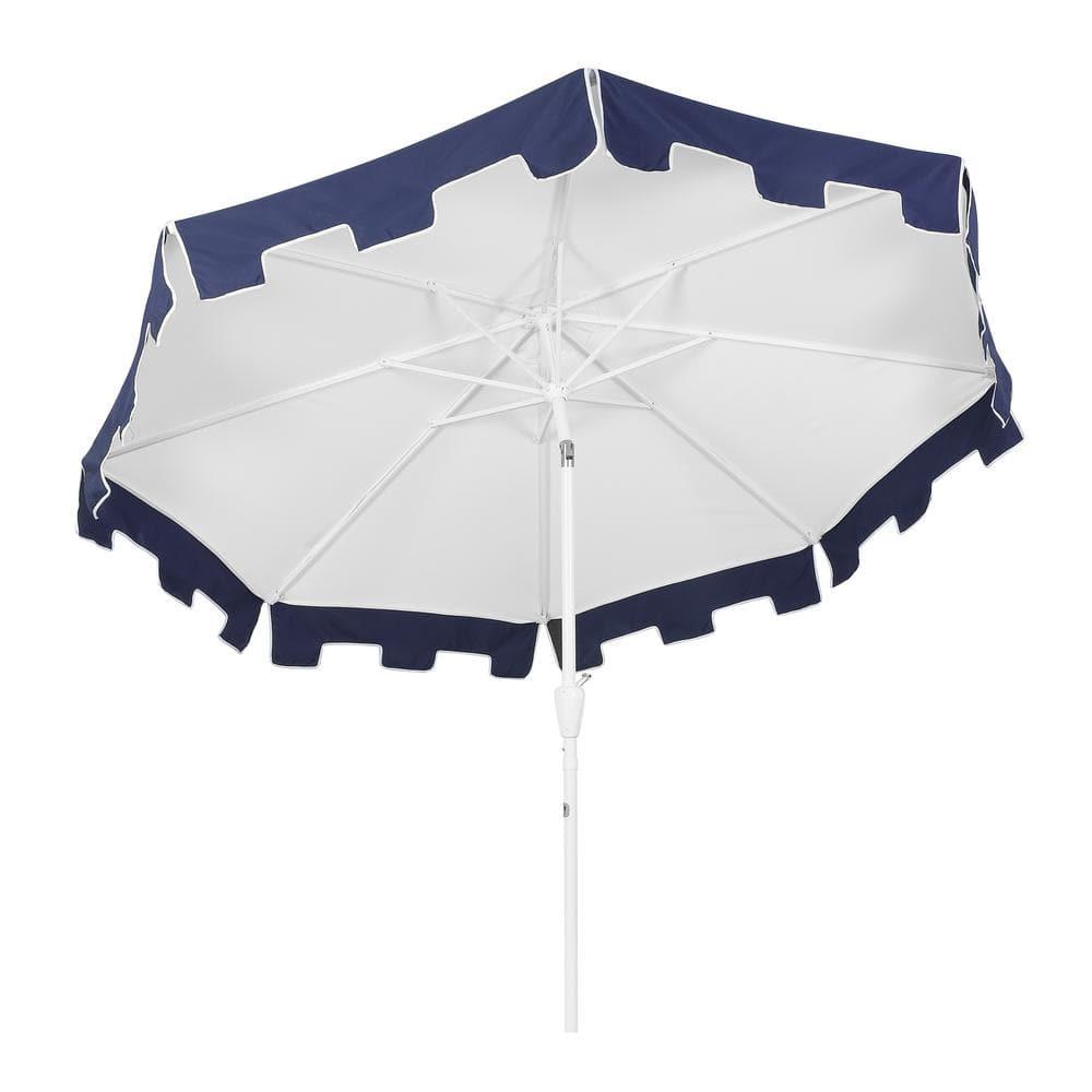 Arlmont & Co. Taveon 9 ft. Classic MidCentury Market Patio Umbrella with UV Protection, Auto-Tilt, and Crank
