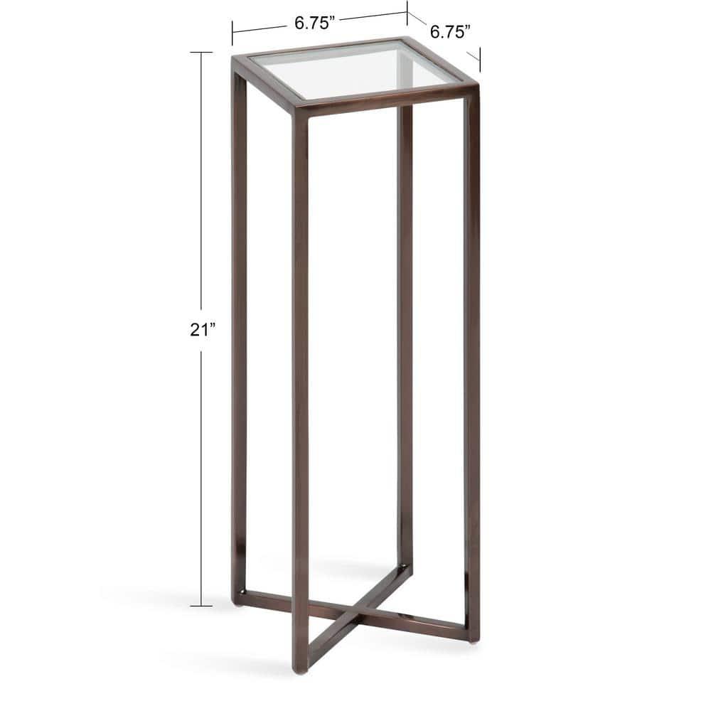 Kate and Laurel Jaspur Square Metal Drink Table, 7x7x21, Bronze
