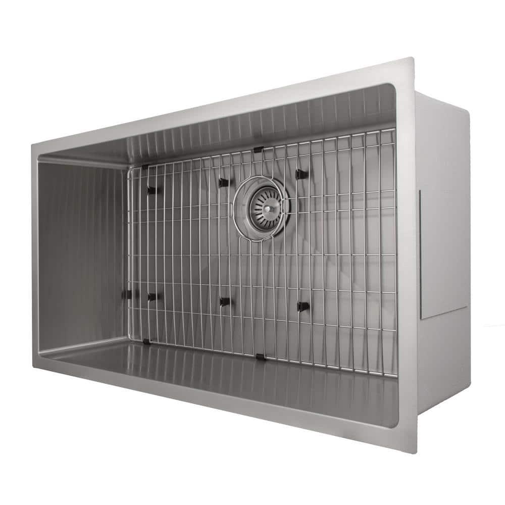 ZLINE SRS-36 ZLINE 36 in. Meribel Undermount Single Bowl Stainless Steel Kitchen Sink W/ Bottom Grid (SRS-36)