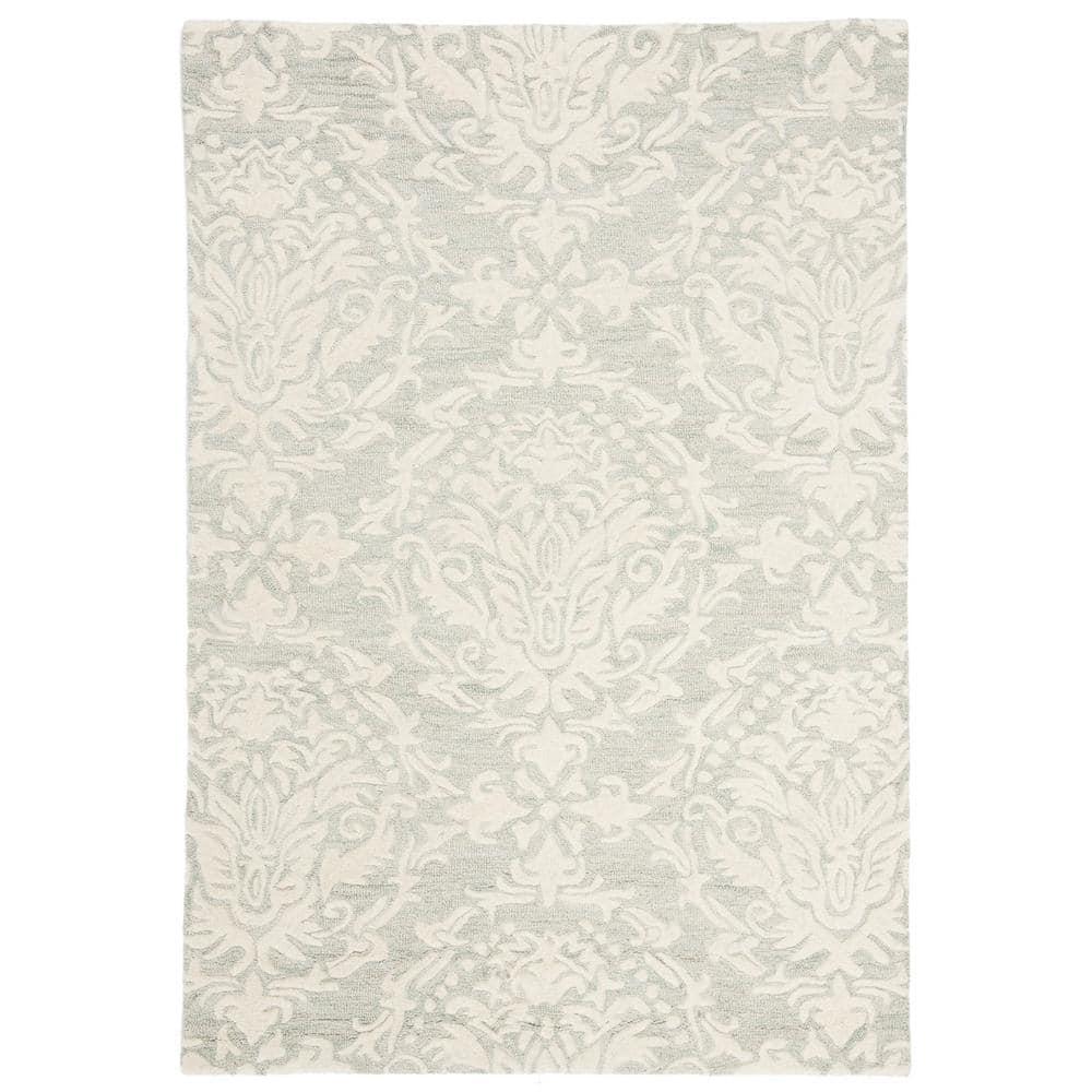 Blossom BLM107 Hand Tufted Indoor Accent Rug - Sage/Ivory - 3'x5' - Safavieh