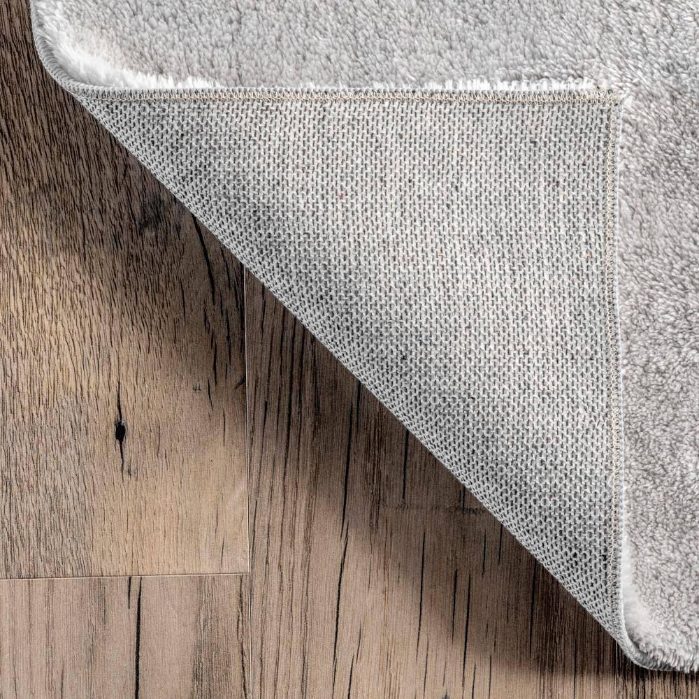 nuLOOM 2' x 3' Cozy Plush SuperiorWash Area Rug, Machine Washable, Non-Slip, Soft Fluffy Shag Carpet for Living Room Bedroom Nursery, Loni Light Grey